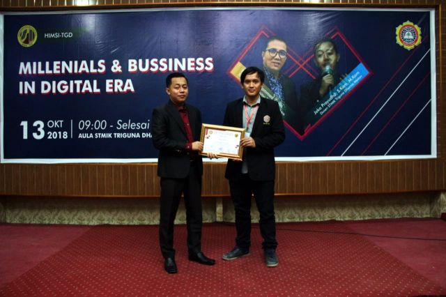 Seminar millemial and business in digital era oleh HIMSI. Sabtu, 13 0ktober 2018 